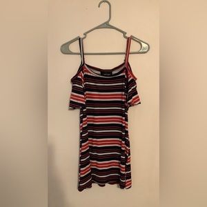 Red; white, and blue Medium Womens cold shoulder top.
